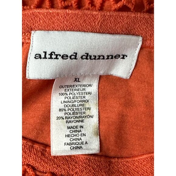 Womens XL extra large orange tunic top lined crocheted lace long sleeve EUC - Picture 8 of 9